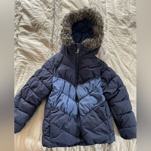 Girls Columbia Winter Puffer Coat XS 6/6X Warm, Detachable Fur Hood